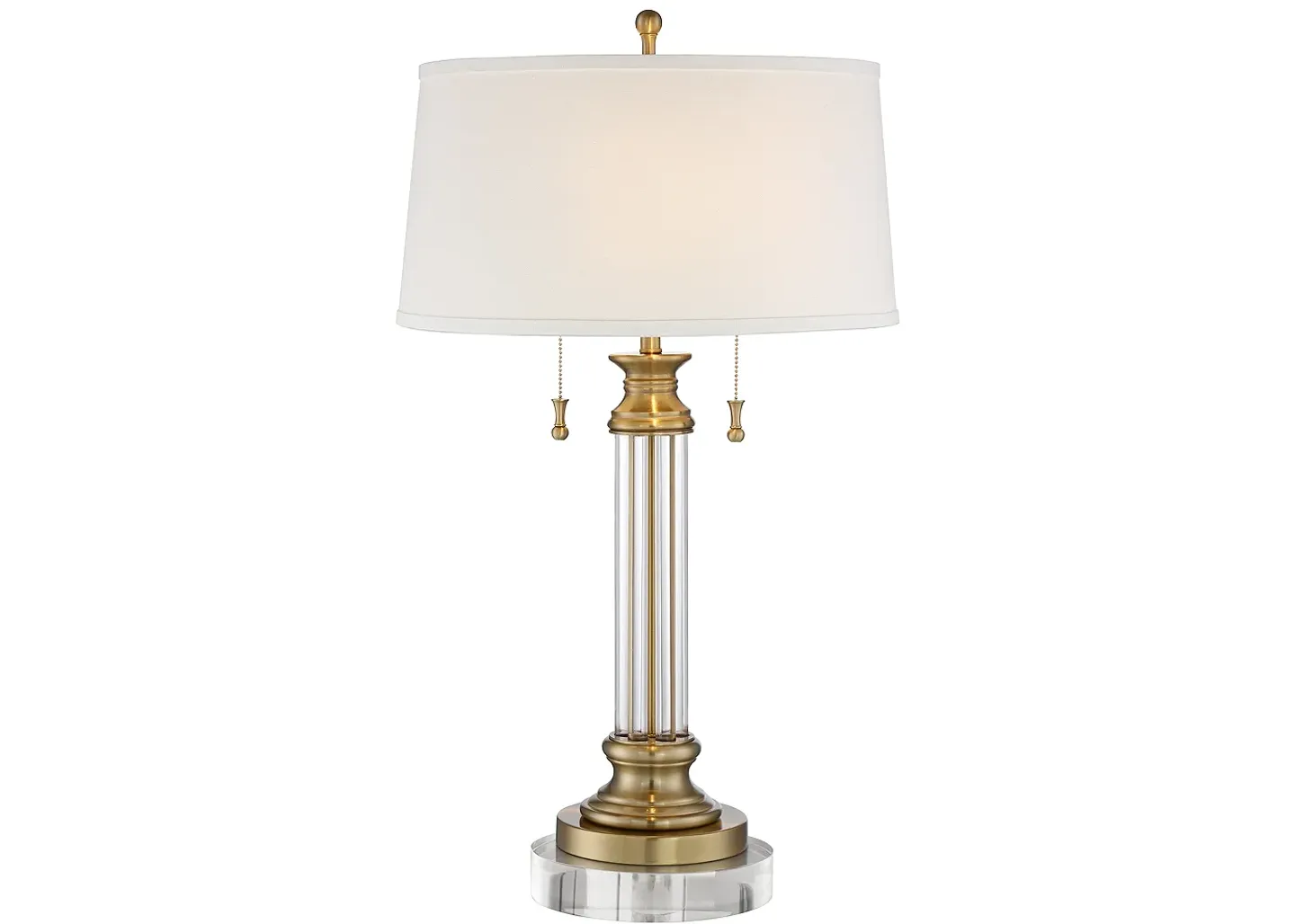 Vienna Full Spectrum Rolland Antique Brass Traditional Table Lamp With 8" Wide Round Riser